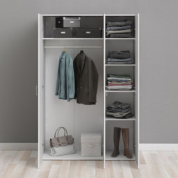 Florence Space 3 Door White Wardrobe - Furniture To Go - Wilko - thumbnail 6