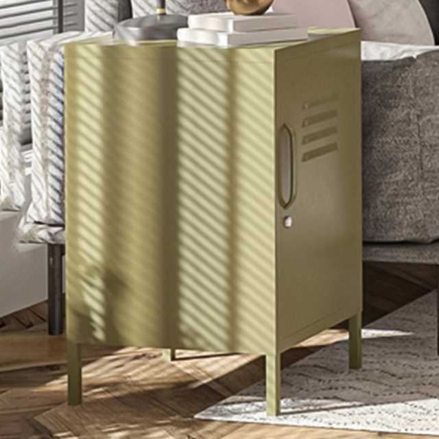 Dorel Bradford Single Door Olive Green Metal Locker End Table - Size: 68 x 37 x 39cm - Wilko - image 1