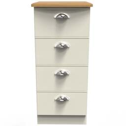 Crowndale Victoria 4 Drawer Cream Ash and Oak Bedside Cabinet - Wilko - thumbnail 3
