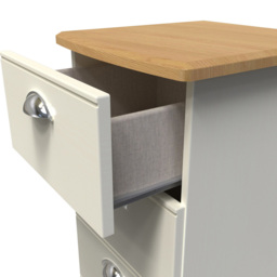 Crowndale Victoria 4 Drawer Cream Ash and Oak Bedside Cabinet - Wilko - thumbnail 6