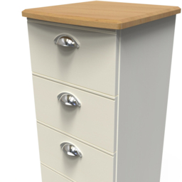 Crowndale Victoria 4 Drawer Cream Ash and Oak Bedside Cabinet - Wilko - thumbnail 7