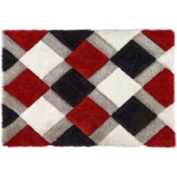 Origins 3D GEO Red Shaggy Rug 160 x 230cm - Origins Rugs - Wilko - thumbnail 1