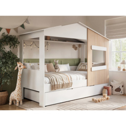 Flair Dreamland White and Oak Play House Bed Frame with Trundle - Size: Single - Wilko - thumbnail 6