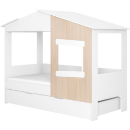 Flair Dreamland White and Oak Play House Bed Frame with Trundle - Size: Single - Wilko - thumbnail 3