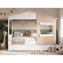 Flair Dreamland White and Oak Play House Bed Frame with Trundle - Size: Single - Wilko - thumbnail 7