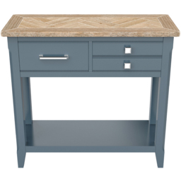 Baumhaus Signature 3 Drawer Single Shelf Blue Small Console Table - Wilko - thumbnail 4