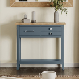 Baumhaus Signature 3 Drawer Single Shelf Blue Small Console Table - Wilko - thumbnail 6