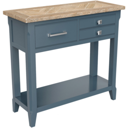 Baumhaus Signature 3 Drawer Single Shelf Blue Small Console Table - Wilko - thumbnail 3