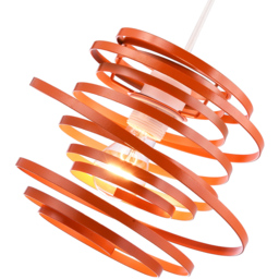 Happy Homewares Double Ribbon Spiral Swirl Orange Gloss Metal Ceiling Light - Size: 35 x 23 x 23cm - Wilko - thumbnail 4