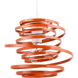 Happy Homewares Double Ribbon Spiral Swirl Orange Gloss Metal Ceiling Light - Size: 35 x 23 x 23cm - Wilko