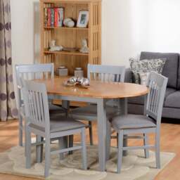Seconique Oxford 4 Seater Extending Dining Set Grey and Natural Oak - Wilko