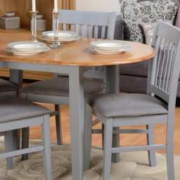 Seconique Oxford 4 Seater Extending Dining Set Grey and Natural Oak - Wilko - thumbnail 3