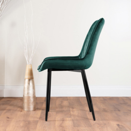 Furniturebox Molini Cesano 4 Seater Dining Set Black Gloss and Green - Grey - Wilko - thumbnail 5