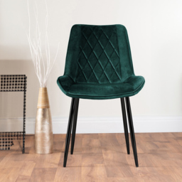 Furniturebox Molini Cesano 4 Seater Dining Set Black Gloss and Green - Grey - Wilko - thumbnail 4