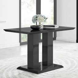 Furniturebox Molini Cesano 4 Seater Dining Set Black Gloss and Green - Grey - Wilko - thumbnail 3