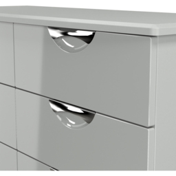 Crowndale Camden 6 Drawer Grey Gloss and Dusk Grey Wide Chest of Drawers Ready Assembled - Grey Gloss & Dusk Grey - Wilko - thumbnail 6