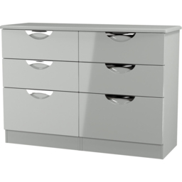 Crowndale Camden 6 Drawer Grey Gloss and Dusk Grey Wide Chest of Drawers Ready Assembled - Grey Gloss & Dusk Grey - Wilko - thumbnail 5