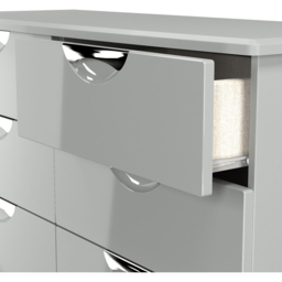 Crowndale Camden 6 Drawer Grey Gloss and Dusk Grey Wide Chest of Drawers Ready Assembled - Grey Gloss & Dusk Grey - Wilko - thumbnail 7