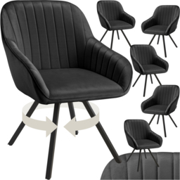 tectake Set of 6 Black Velvet Fabric Lounge Armchair - Size: Single - Wilko - thumbnail 3