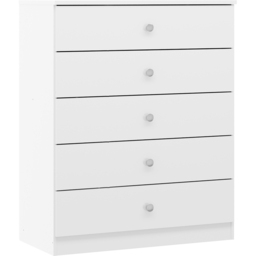 Seconique Denver 5 Drawer White Gloss Storage Chest - Wilko - thumbnail 3