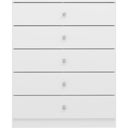 Seconique Denver 5 Drawer White Gloss Storage Chest - Wilko - thumbnail 4