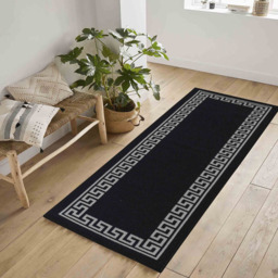 Desire Rugs Havana Black Greek Key Anti Slip Door Mat 150 x 80cm - Size: 80 x 150cm - Wilko - thumbnail 3