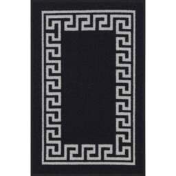 Desire Rugs Havana Black Greek Key Anti Slip Door Mat 150 x 80cm - Size: 80 x 150cm - Wilko