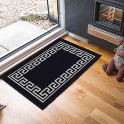 Desire Rugs Havana Black Greek Key Anti Slip Door Mat 150 x 80cm - Size: 80 x 150cm - Wilko - thumbnail 5