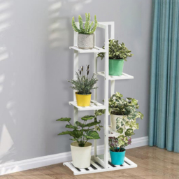 Living and Home Multi Tiered White Wooden Plant Stand - Size: 22 x 45 x 103cm - Wilko - thumbnail 4