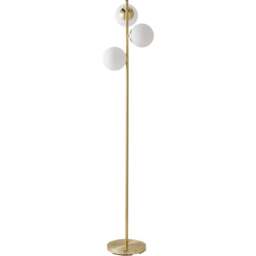 ValueLights Jas Brushed Gold Metal LED Floor Lamp - Wilko