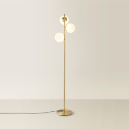 ValueLights Jas Brushed Gold Metal LED Floor Lamp - Wilko - thumbnail 4