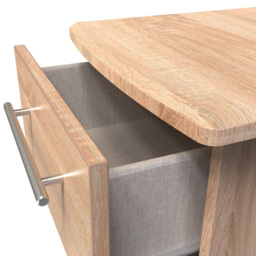 Crowndale Sherwood 3 Drawer Bardolino Oak Bedside Cabinet - Brown - Wilko - thumbnail 7