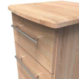 Crowndale Sherwood 3 Drawer Bardolino Oak Bedside Cabinet - Brown - Wilko - thumbnail 6