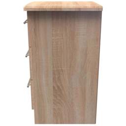 Crowndale Sherwood 3 Drawer Bardolino Oak Bedside Cabinet - Brown - Wilko - thumbnail 4