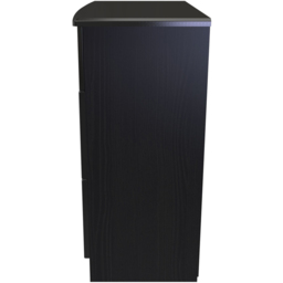 Crowndale Knightsbridge 3 Drawer Black Gloss and Black Deep Chest of Drawers Ready Assembled - Black Gloss & Black - Wilko - thumbnail 7