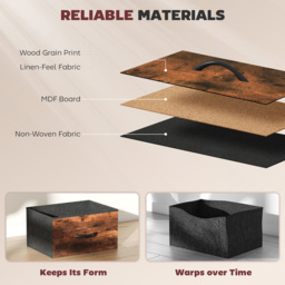HOMCOM 8 Drawer 4 Side Pockets 2 Hooks Rustic Brown Fabric Chest of Drawers - Wilko - thumbnail 7