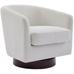 Living and Home Beige White PU Leather Retro Swivel Armchair - Size: 73.5 x 78 x 65cm - Wilko - thumbnail 3