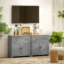 HOMCOM Grey Sideboard Storage Cabinet with Adjustable Shelf - Size: 19 x 43 x 93cm - Wilko - thumbnail 5