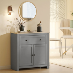 HOMCOM Grey Sideboard Storage Cabinet with Adjustable Shelf - Size: 19 x 43 x 93cm - Wilko - thumbnail 6