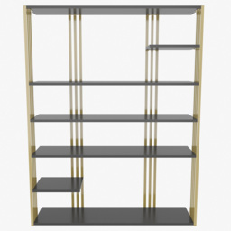 Decorotika Jeni 6 Shelf Anthracite and Gold Bookcase - Size: 160 x 120 x 29.6cm - Multi - Wilko - thumbnail 6