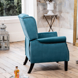 Artemis Home Annapoli Teal Velvet Manual Recliner Armchair - Size: Single - Blue - Wilko - thumbnail 5