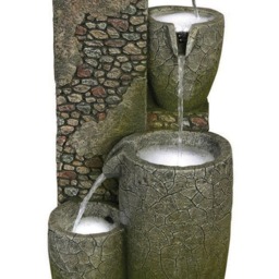 Bermuda Dancing Bowls Water Feature - Size: 36 x 36 x 82cm - Grey - Bermuda Water Gardens - Wilko - thumbnail 4
