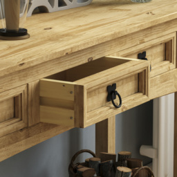 VIDA DESIGNS Corona 3 Drawer Pine Console Table - Size: 31 x 116 x 70cm - Brown - Wilko - thumbnail 5