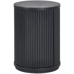 Julian Bowen Louis Single Door Black Fluted Side Table - Size: 45.5 x 33 x 33cm - Wilko - thumbnail 3
