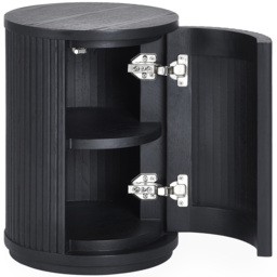 Julian Bowen Louis Single Door Black Fluted Side Table - Size: 45.5 x 33 x 33cm - Wilko - thumbnail 4
