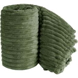 Velosso Bellissima Olive Plush Throw 200 x 240cm - Size: 200 x 240 x 1cm - Wilko
