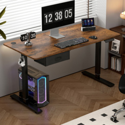 Easton Height Adjustable Electric Computer Desk Brown - Size: 75 x 120 x 60cm - MCC - Wilko