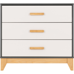 Seconique Cleveland 3 Drawer White and Grey Metal Effect Chest of Drawers - Wilko - thumbnail 5