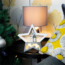 Xmas Haus White and Grey LED Christmas Wooden Star Decoration - Size: 190 x 190 x 35cm - Wilko - thumbnail 5