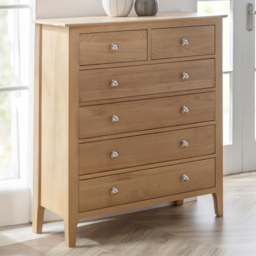 Julian Bowen Cotswold 6 Drawer Natural Chest of Drawers - Brown - Wilko